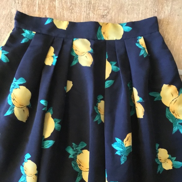 Eva Mendes "new york and company"- Lemon Print Pleated Lengthened Skirt - Picture 4 of 9